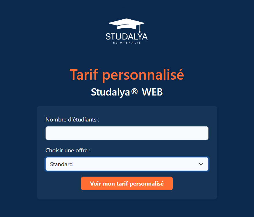 Simulateur tarif plateforme BTS NDRC Studalya WEB