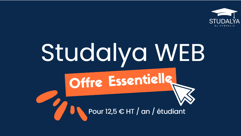 Studalya WEB offre essentielle 12,5€ HT / an / étudiant